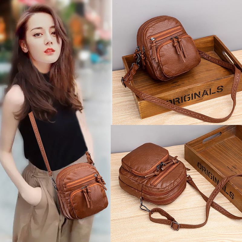 New Soft Leather Shoulder Bag Retro Ladies