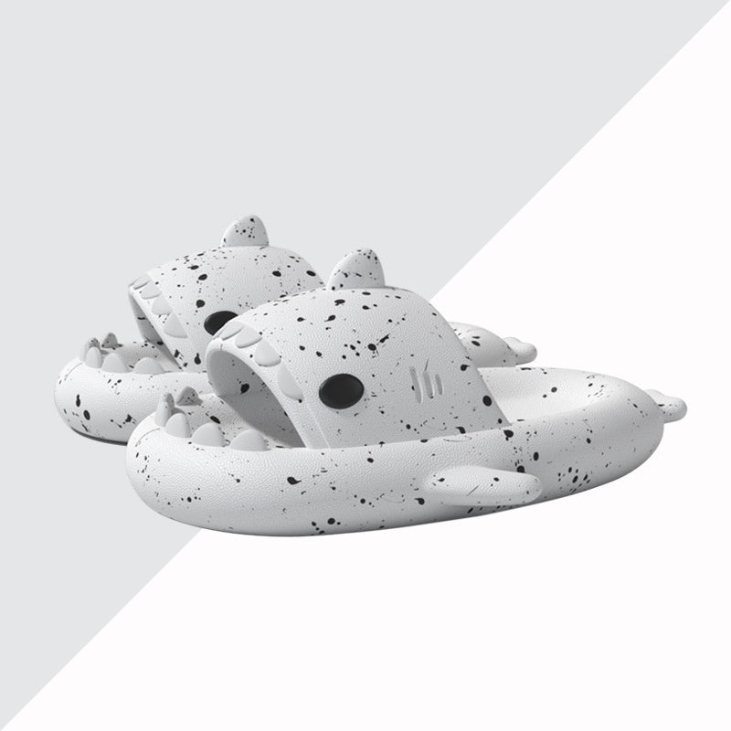 Two-color Shark 4CM Thick-soled Sandals Men's EVA Lightweight Shit-stepping Home Slippers Couple Beach Flip-flops Women