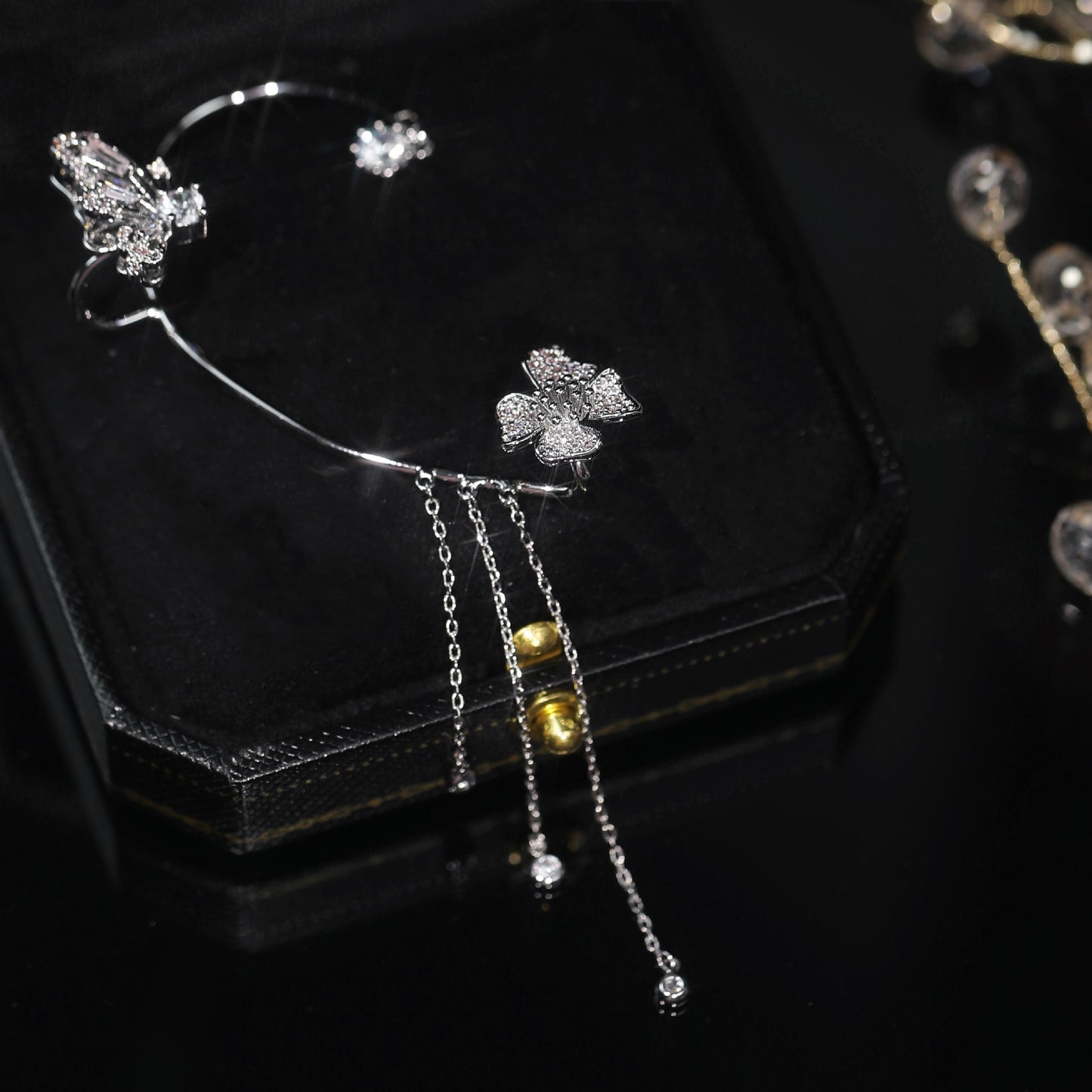 Butterfly Tassel Ear Clip Long Female Non-piercing Earrings