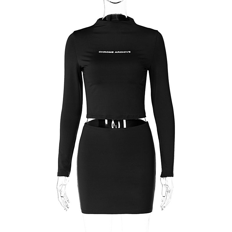 Women's Fashion Letter Print Long Sleeve Top Set