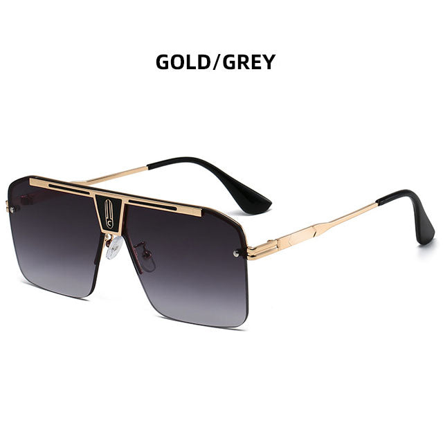 Fashion Large Square Metal Sunglasses