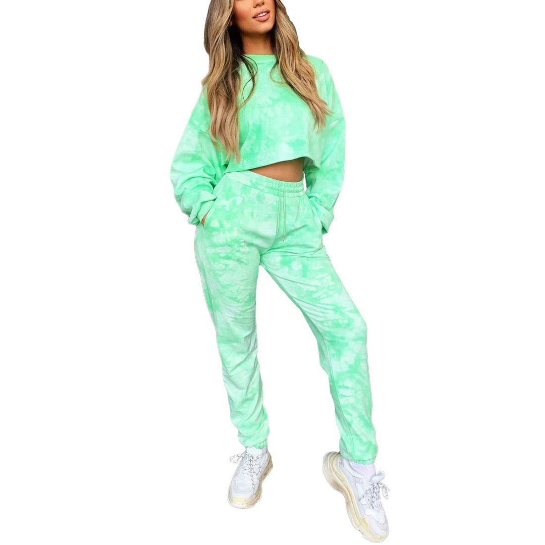 Fashion sports tie-dye two-piece suit