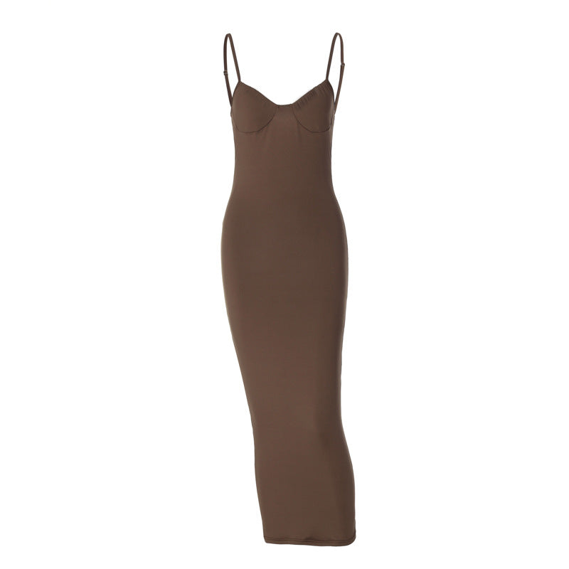 Slim Tube Top Strapless Sexy Backless Midi Skirt