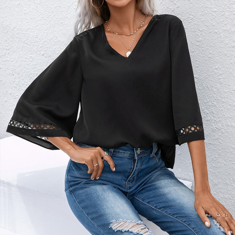 Temperament Commuter Cutout Shirt Top