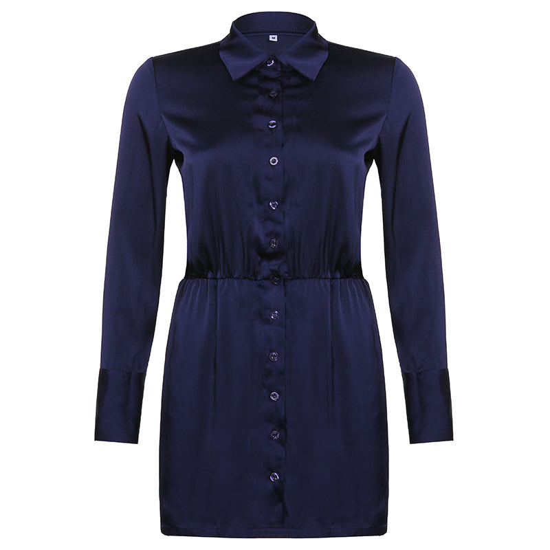 Long-sleeved Shirt Dress Female Fashionable Slim Slimming Dress