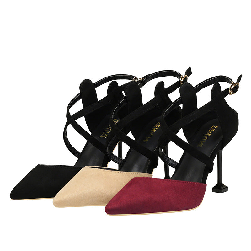New Cross-strap High-heeled Lady Sandals Cat