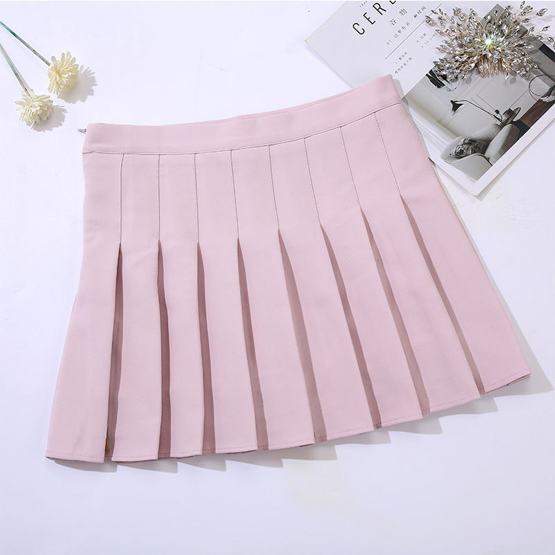 Korean Plaid High Waist Korean Pleated Skirt