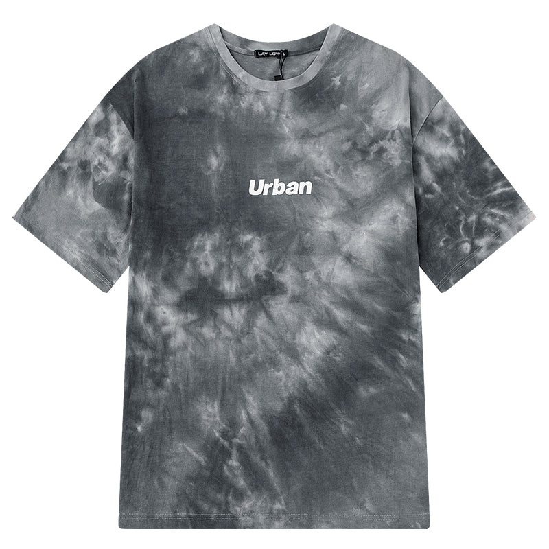 Loose Couple Oversize Gradient Tie-dye Half Sleeve T-shirt