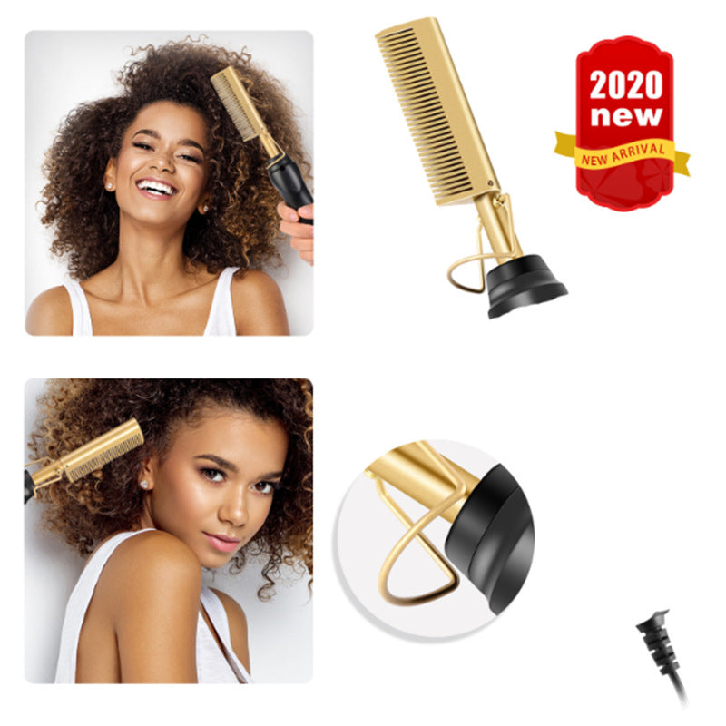 Electric comb for straightening and curling hair