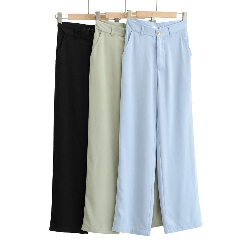 European And American High-waisted Wide-leg Suit Pants Casual Pants