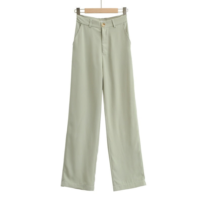 European And American High-waisted Wide-leg Suit Pants Casual Pants