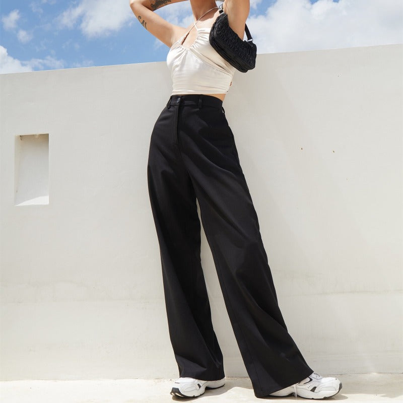 European And American High-waisted Wide-leg Suit Pants Casual Pants