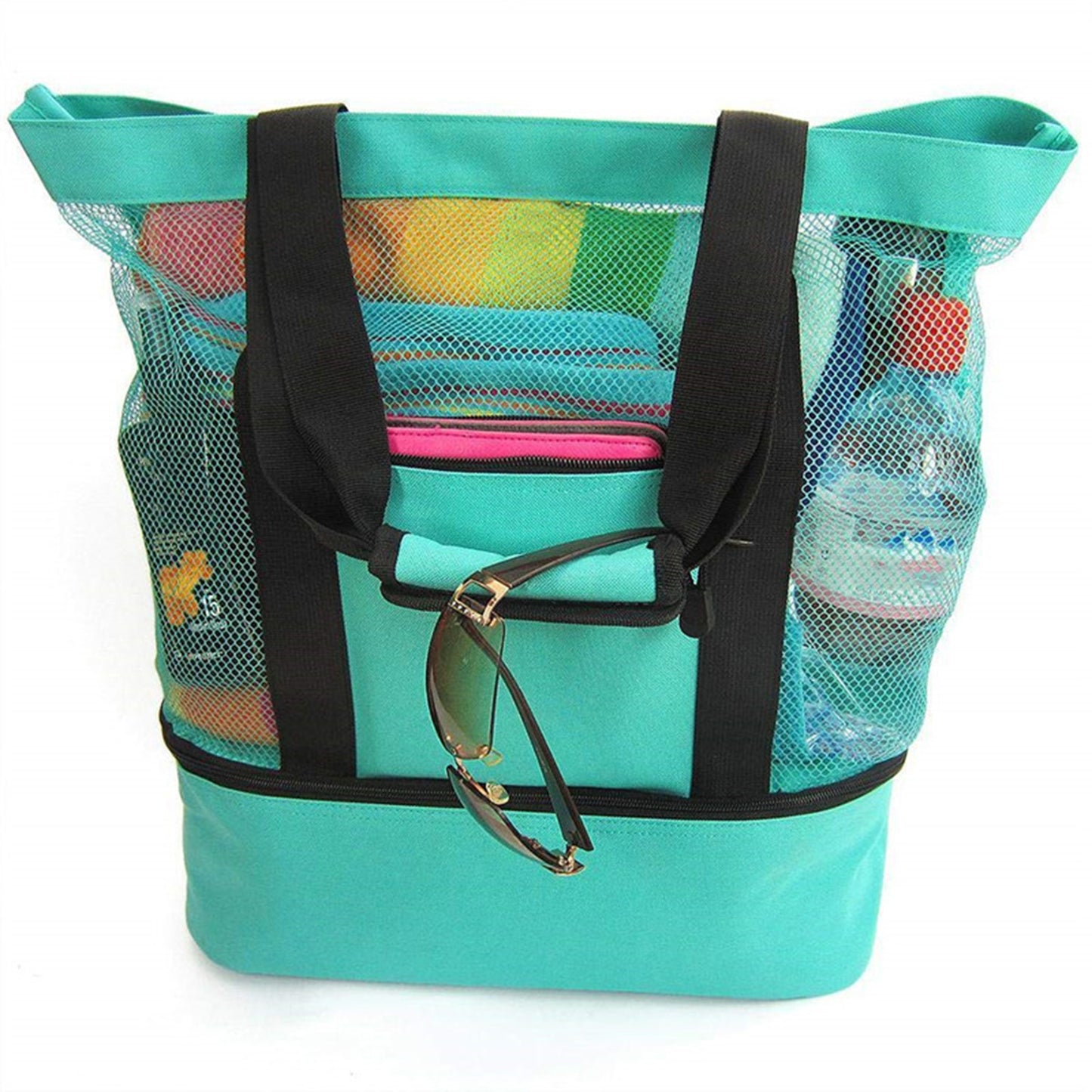 Large Capacity Canvas Single Shoulder Srorage Bag Double Layer Outdoor Travel Picnic Bag Lunch Box With Zipper