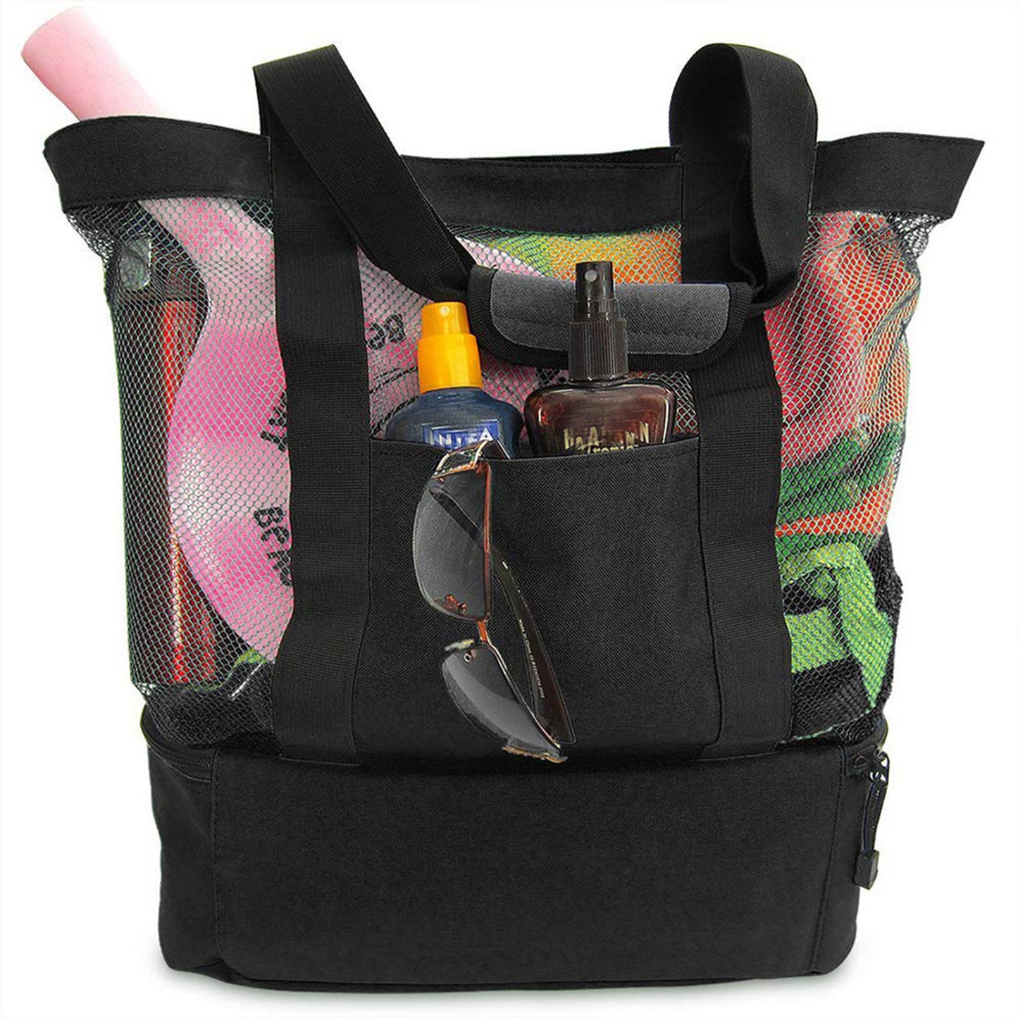 Large Capacity Canvas Single Shoulder Srorage Bag Double Layer Outdoor Travel Picnic Bag Lunch Box With Zipper
