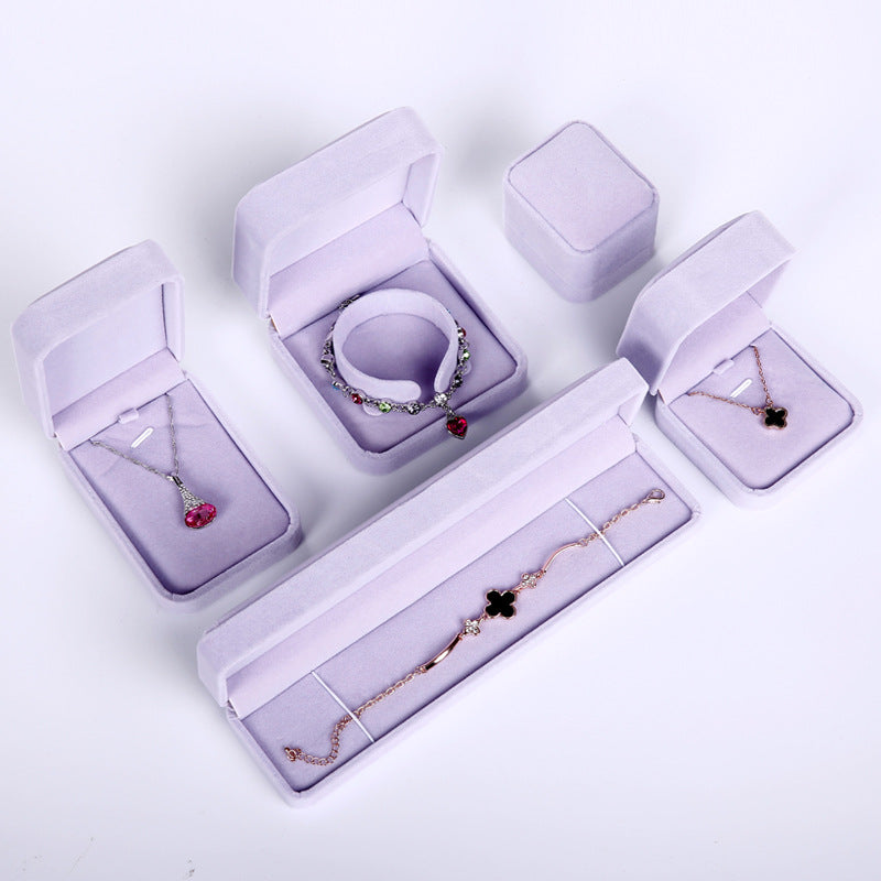 Flannel Ring Earring Box Bracelet Necklace Box