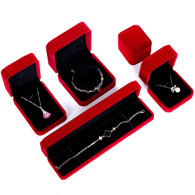 Flannel Ring Earring Box Bracelet Necklace Box