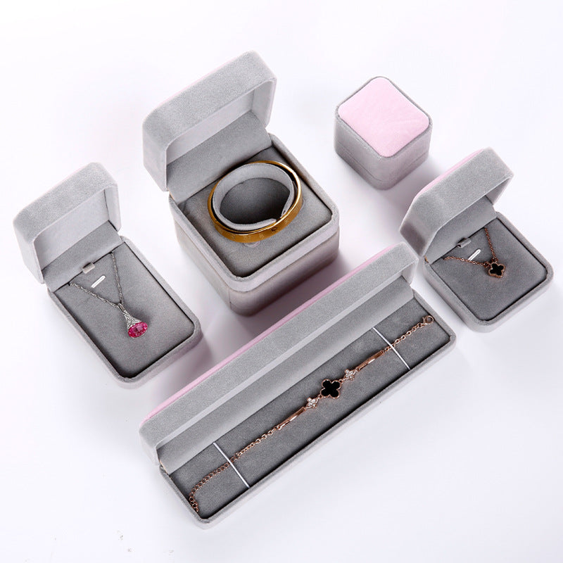 Flannel Ring Earring Box Bracelet Necklace Box