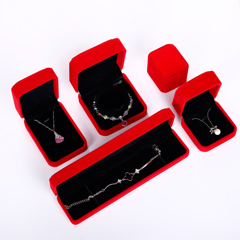Flannel Ring Earring Box Bracelet Necklace Box