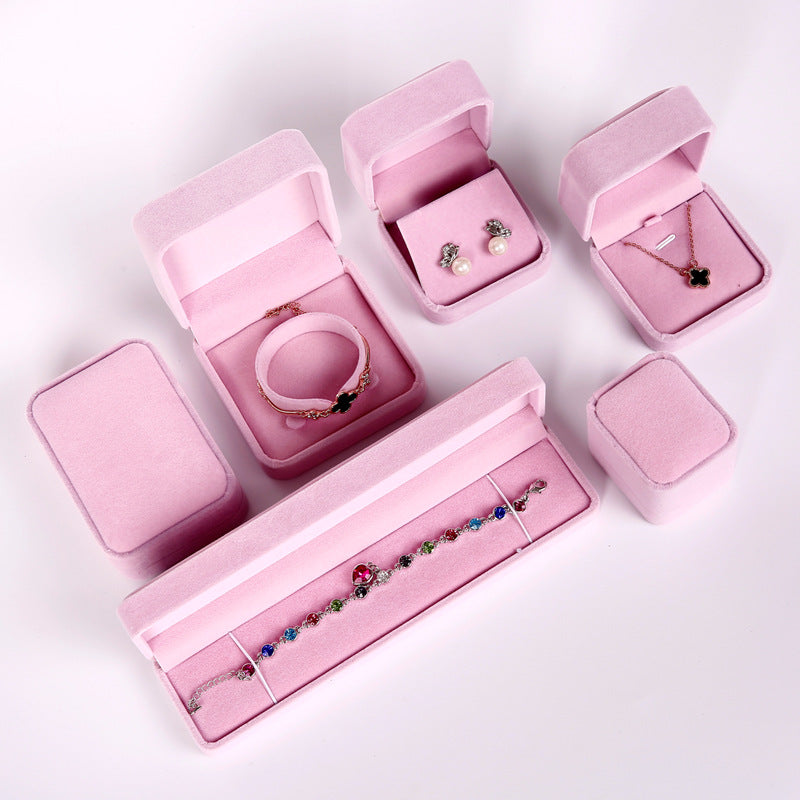 Flannel Ring Earring Box Bracelet Necklace Box