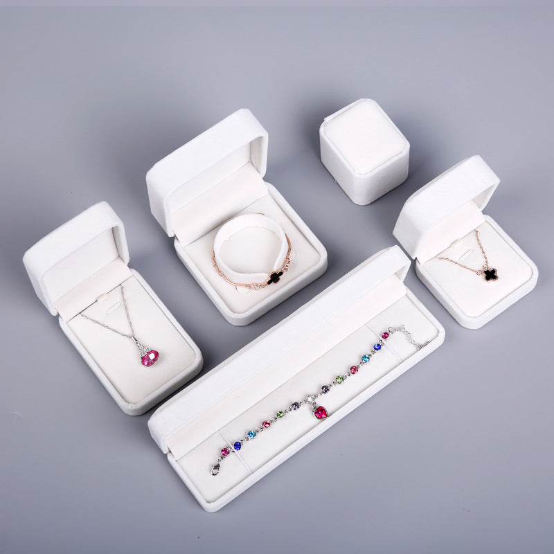 Flannel Ring Earring Box Bracelet Necklace Box