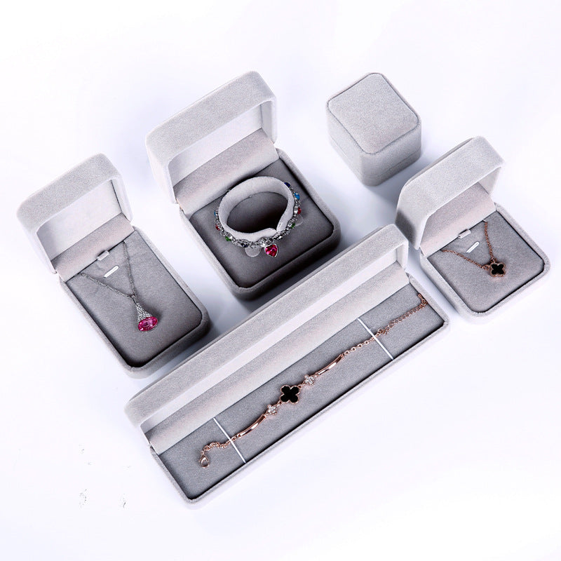 Flannel Ring Earring Box Bracelet Necklace Box