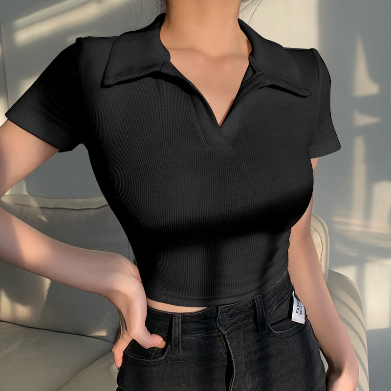 Women's White Blouse With Hollow Necktie