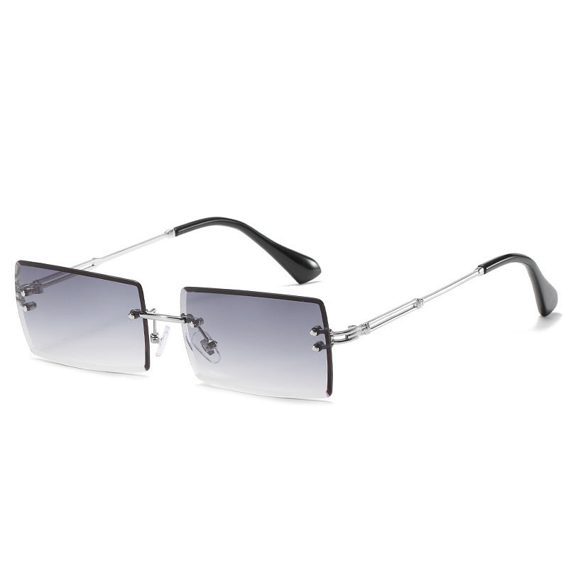 Lunettes De Soleil En Alliage Petit Rectangle Sans Cadre