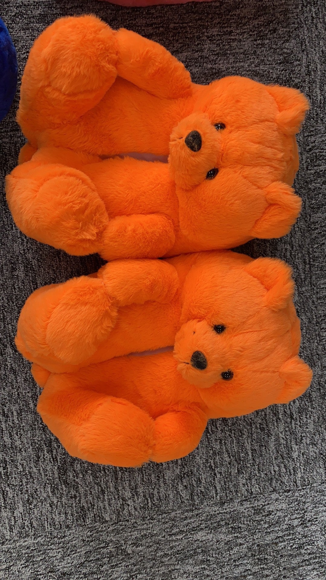 Home Furnishing Plush Thick Cotton Warm Teddy Bear Slippers
