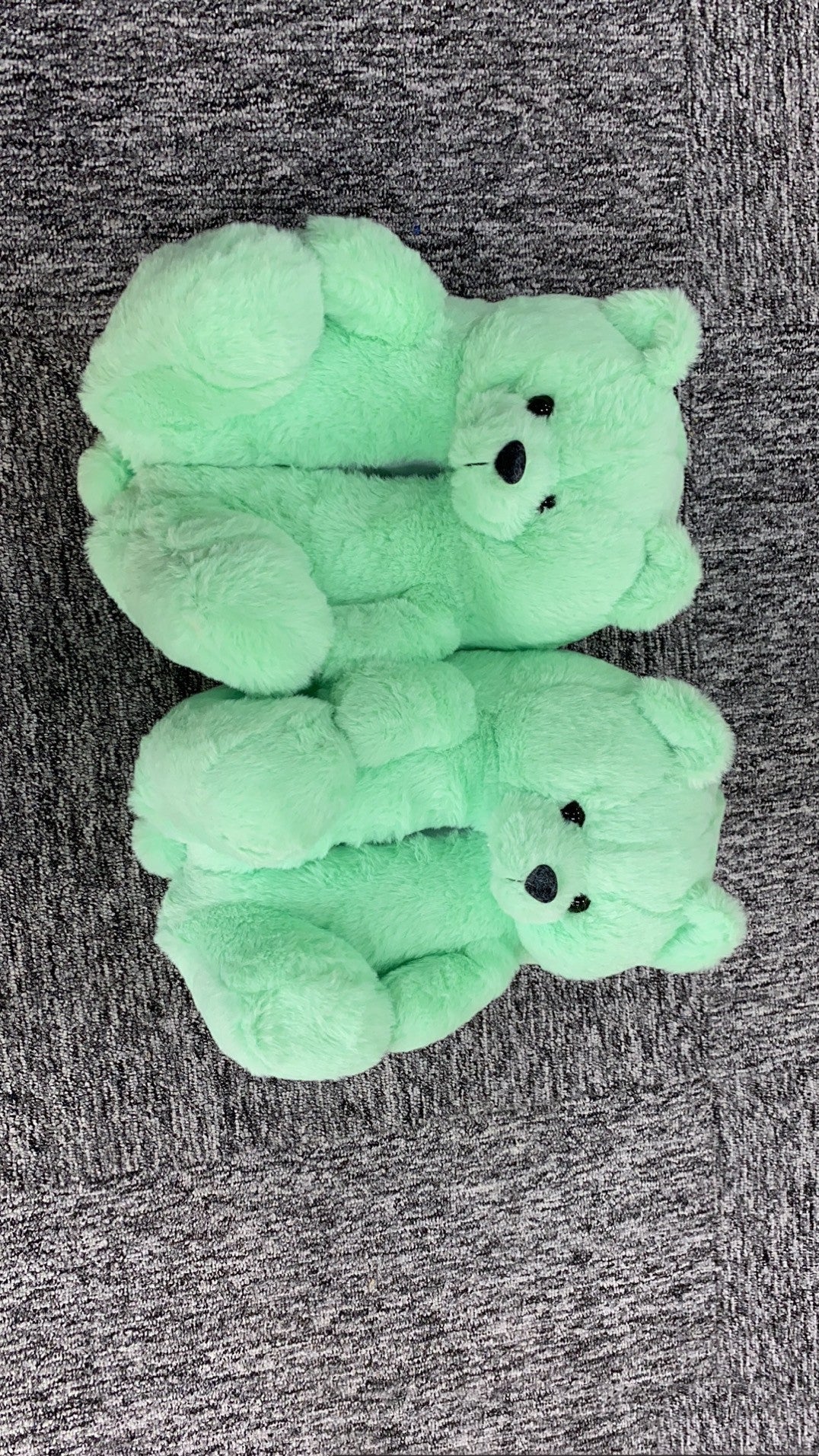 Home Furnishing Plush Thick Cotton Warm Teddy Bear Slippers