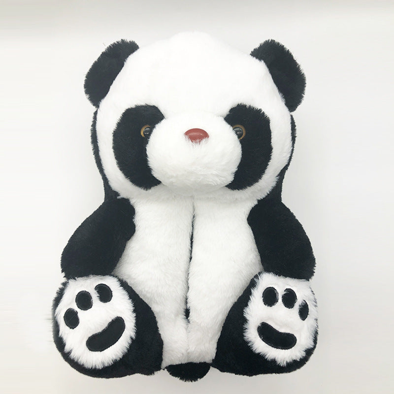Home Furnishing Plush Thick Cotton Warm Teddy Bear Slippers