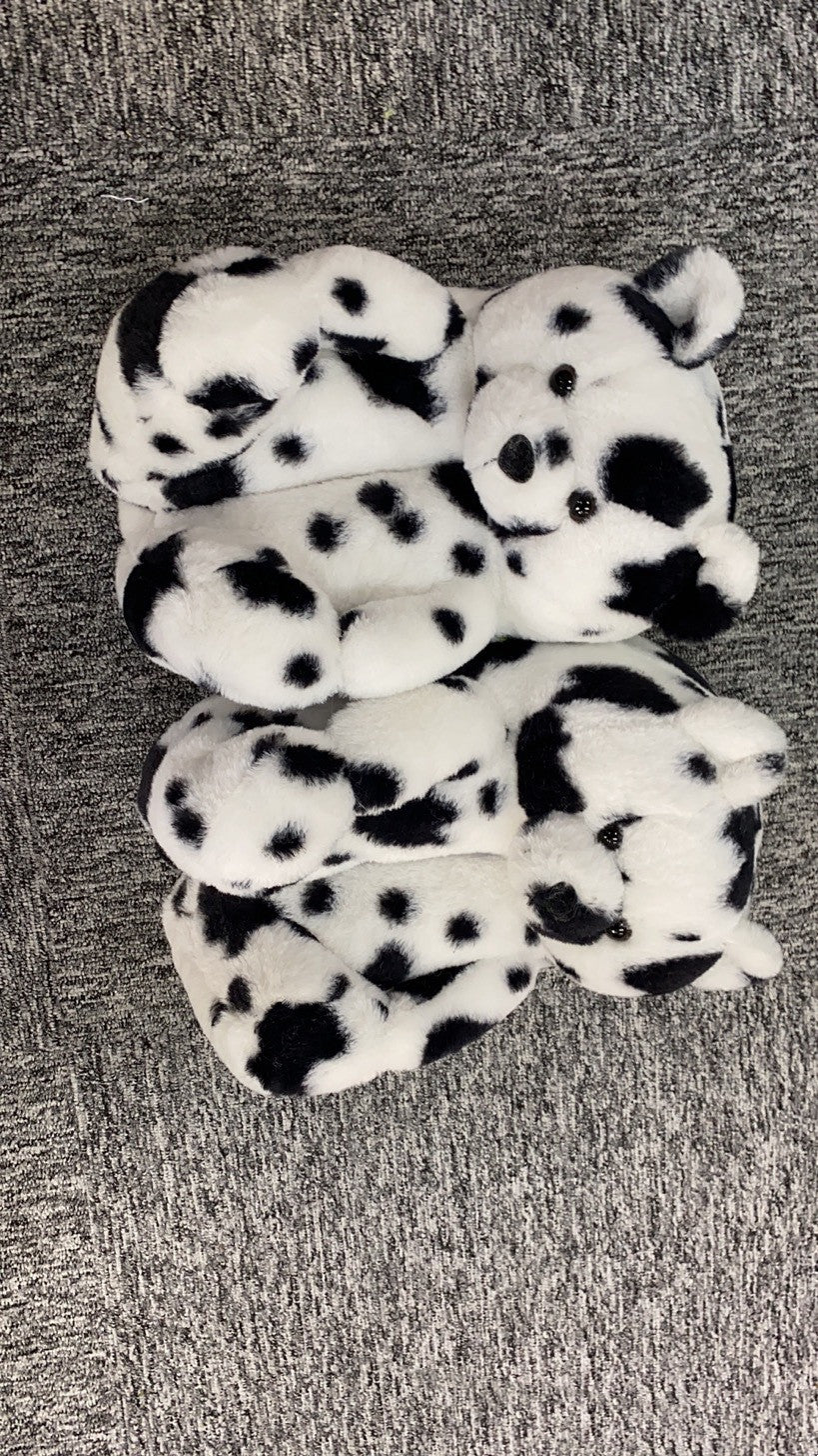 Home Furnishing Plush Thick Cotton Warm Teddy Bear Slippers