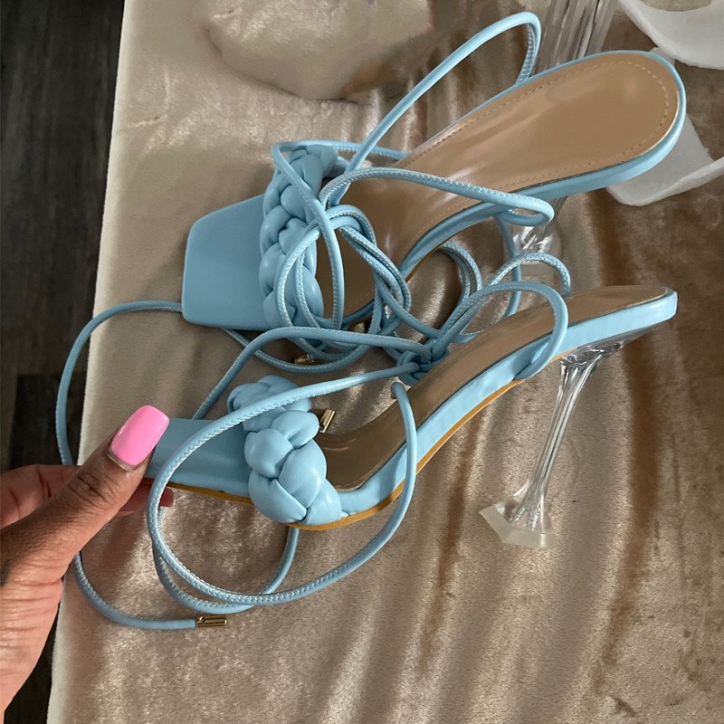 Personalized Lace-up Women's Fashion High-heeled Sandals