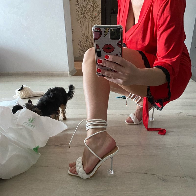 Personalized Lace-up Women's Fashion High-heeled Sandals
