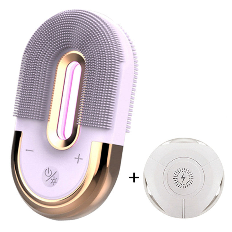 Electric Silica Gel Facial Cleanser Vibration Cleansing Instrument Cleansing Blackhead Skin Deep Washing Massage Brush