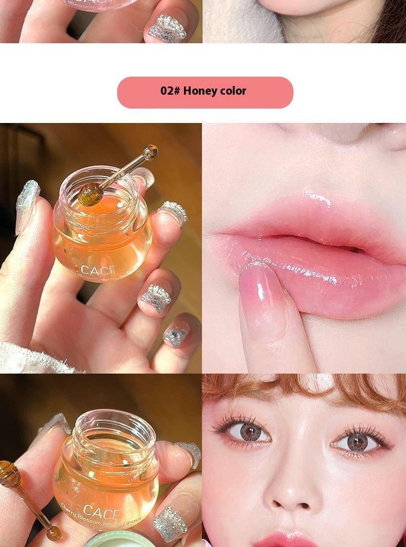 Women's Cherry Blossom Honey Moisturizing Rich Moist Tender Oil Rich Moist Water Locking Not Oily Lipstick