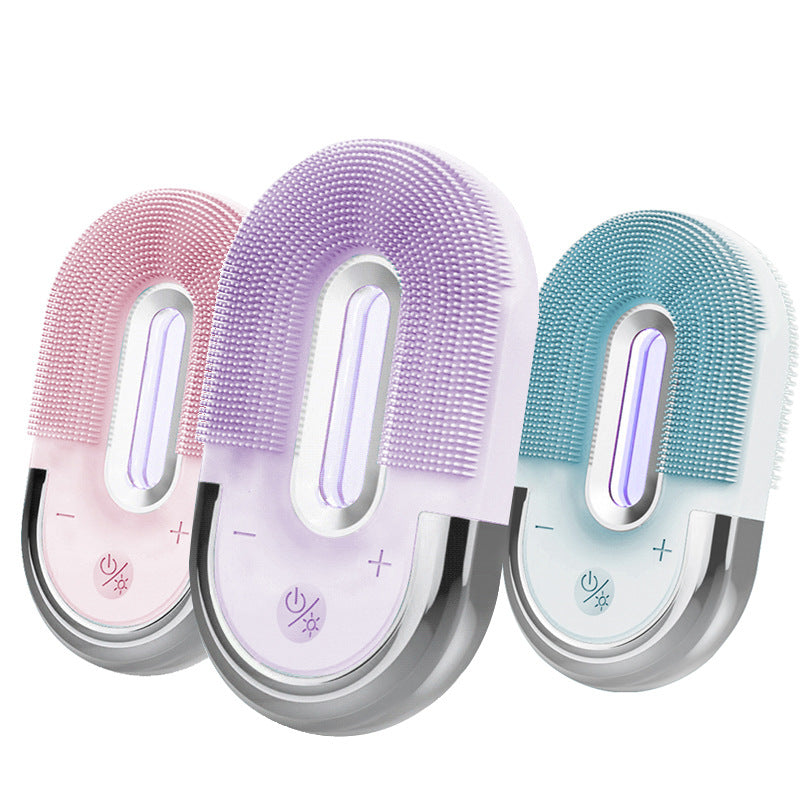 Electric Silica Gel Facial Cleanser Vibration Cleansing Instrument Cleansing Blackhead Skin Deep Washing Massage Brush