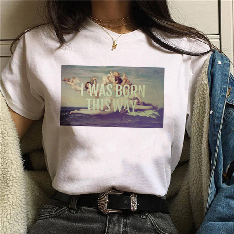 Women's Printed Feminism Print Ladies Short Sleeve T-shirt