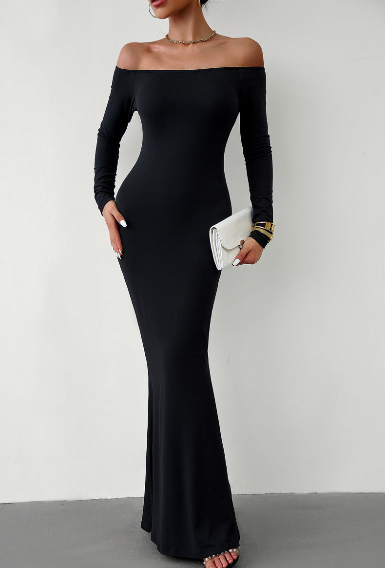 Women's Fashionable Slim-fit Off-shoulder Dress
