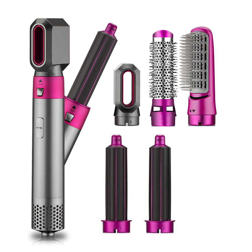 5 In 1 Electric Hair Dryer Blow Hair Curler Set Detachable Styler Hot Air Brush