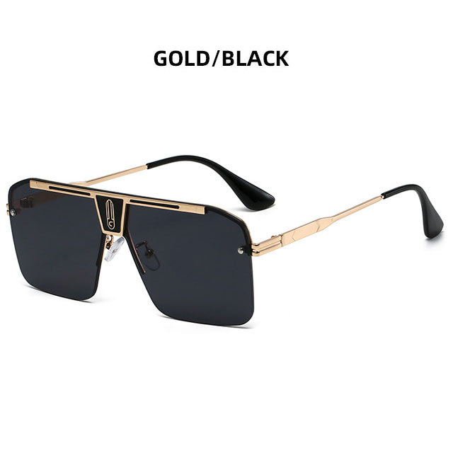 Fashion Large Square Metal Sunglasses