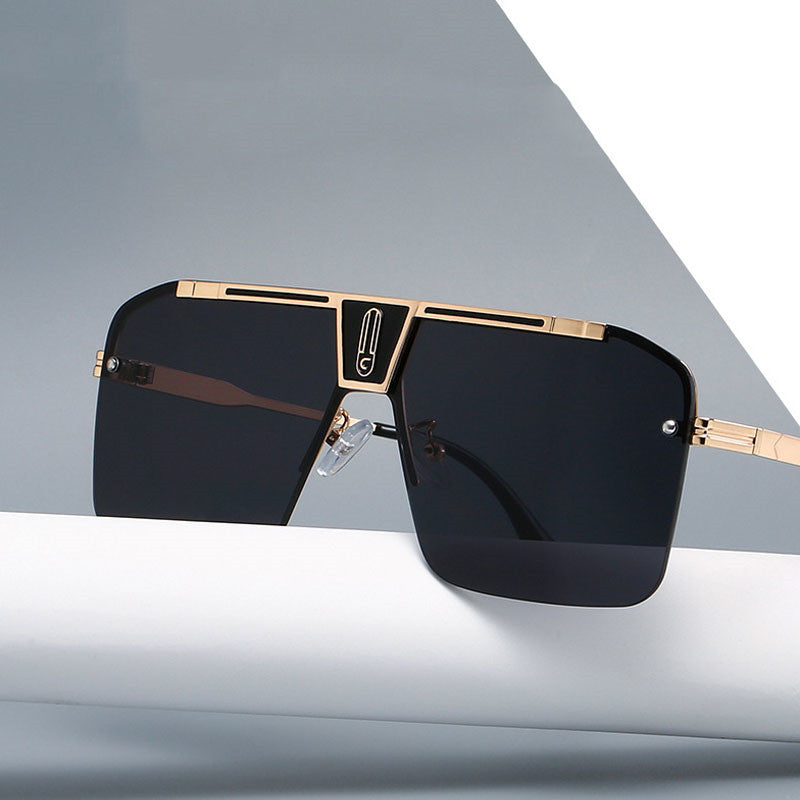 Fashion Large Square Metal Sunglasses