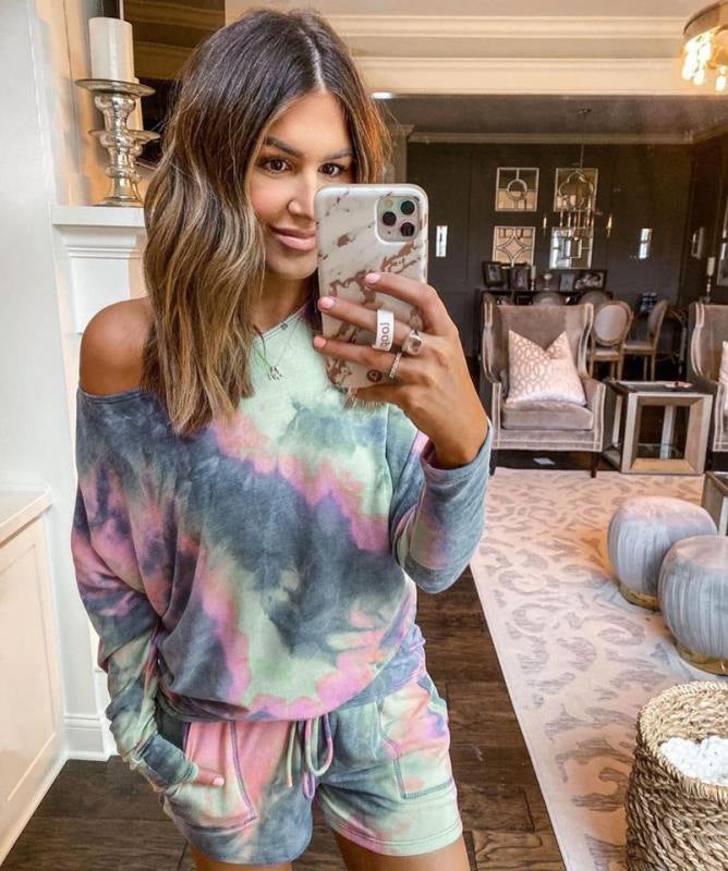 Tie-dye printing fashion home casual shorts