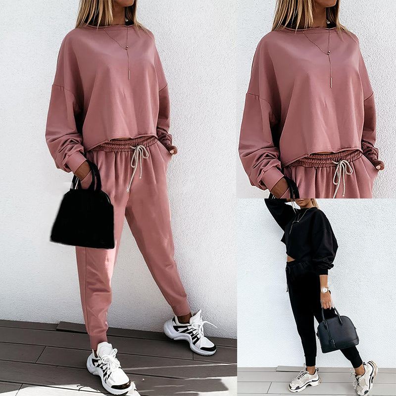 European and American pure color casual women's suit new