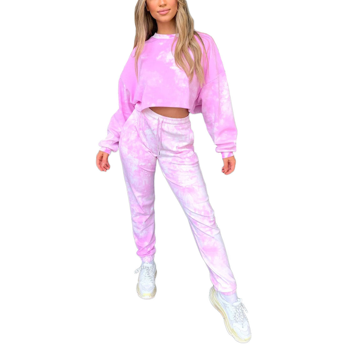 Fashion sports tie-dye two-piece suit