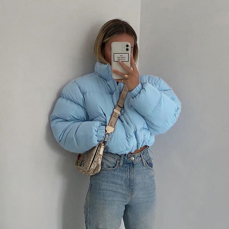 All-Match Stand-Up Collar Zipper Coat Women