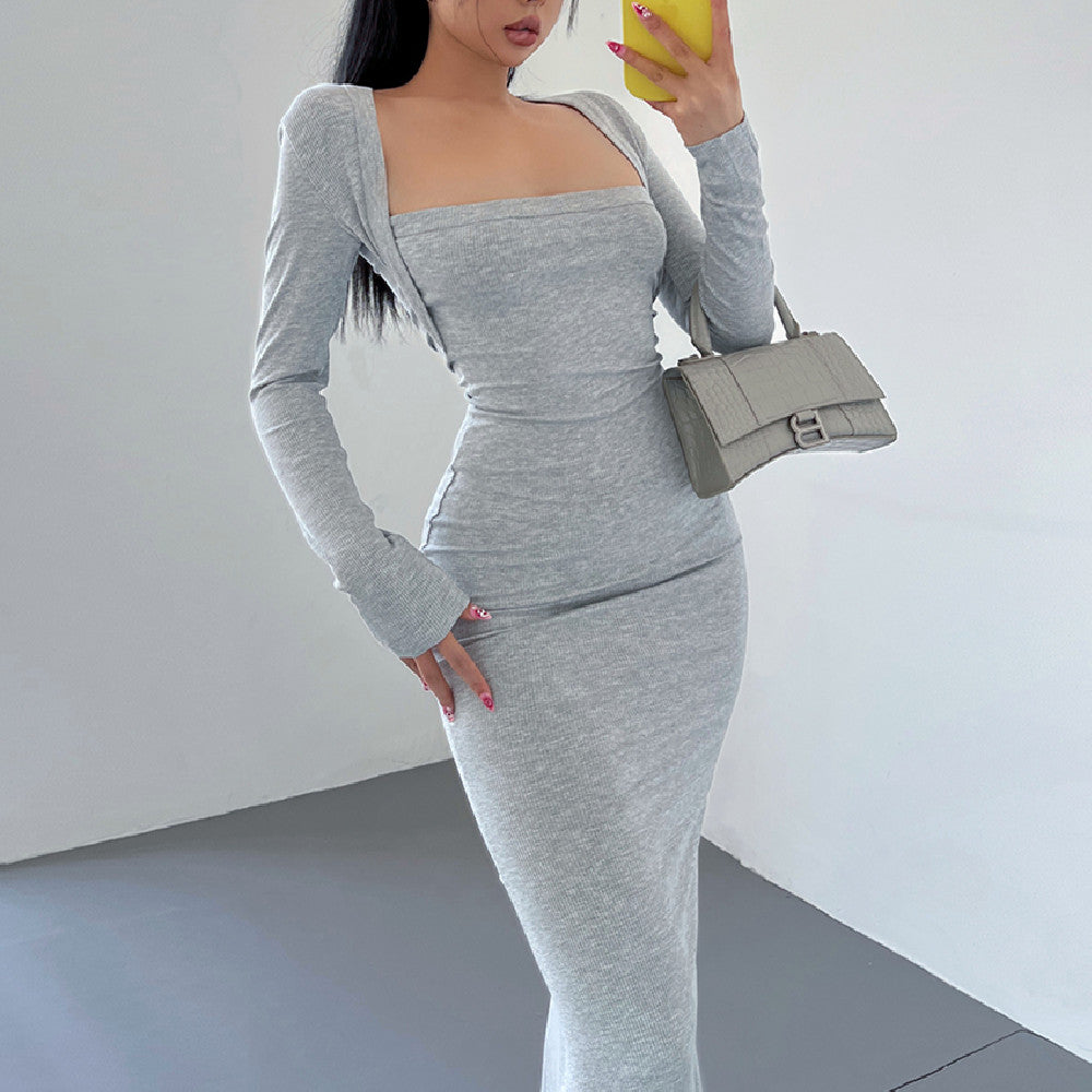 Sexy Square Neck Sheath Dress