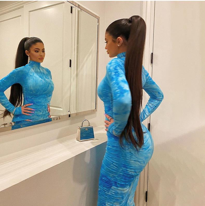 Summer New Style Women's High Neck Long Sleeve Tight Elastic Fashion