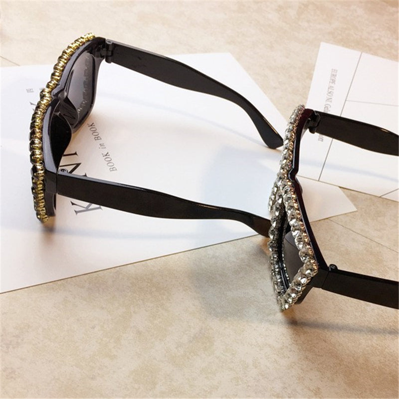 Female heavy metal diamond sunglasses