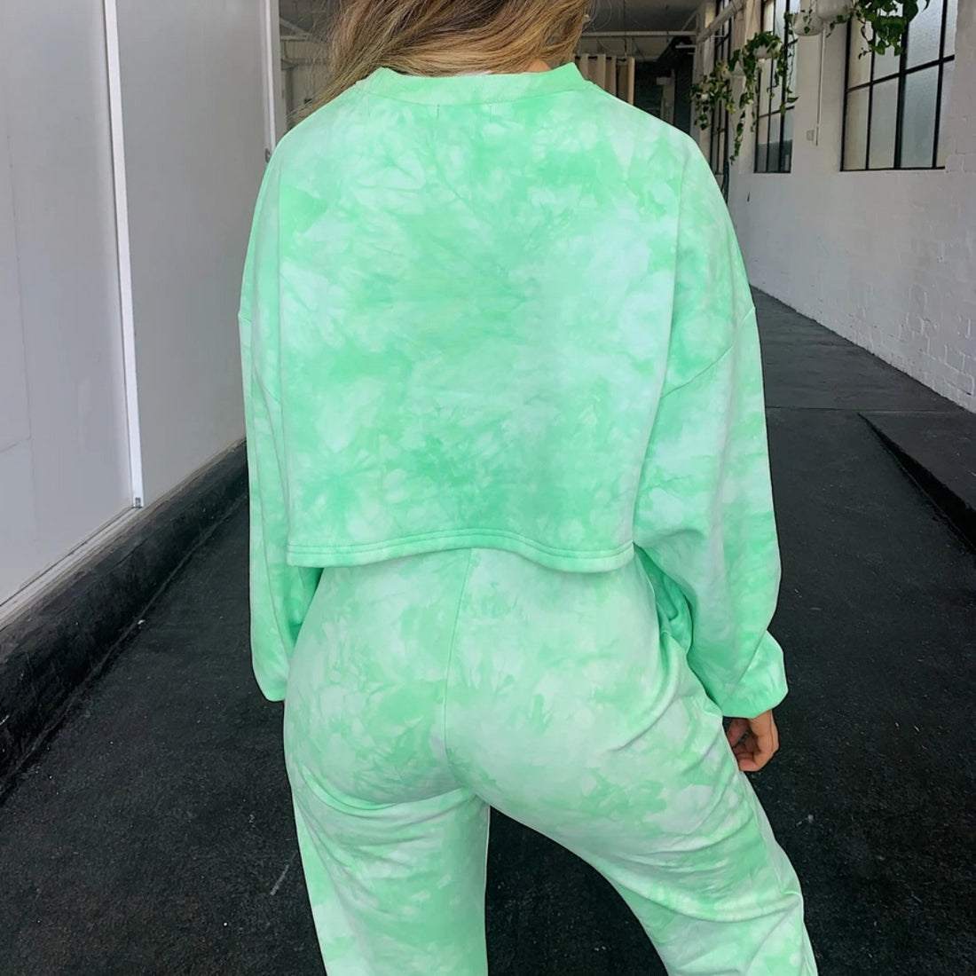Fashion sports tie-dye two-piece suit