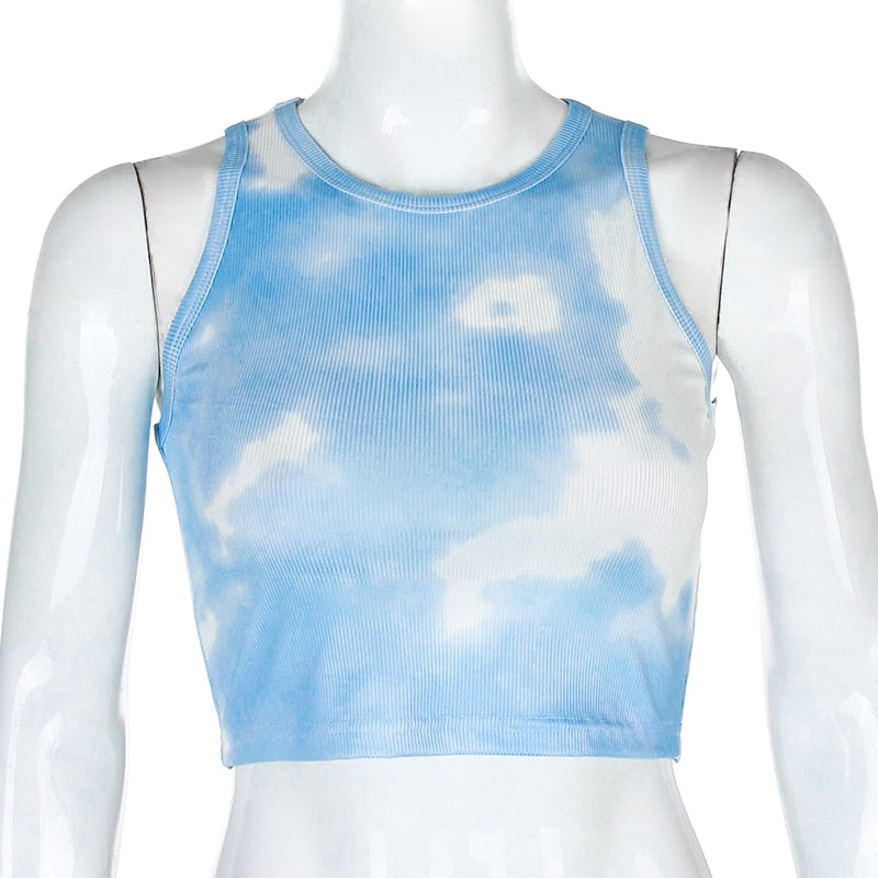 Summer Leisure Two-piece Tie-dye Vest Shorts Suit